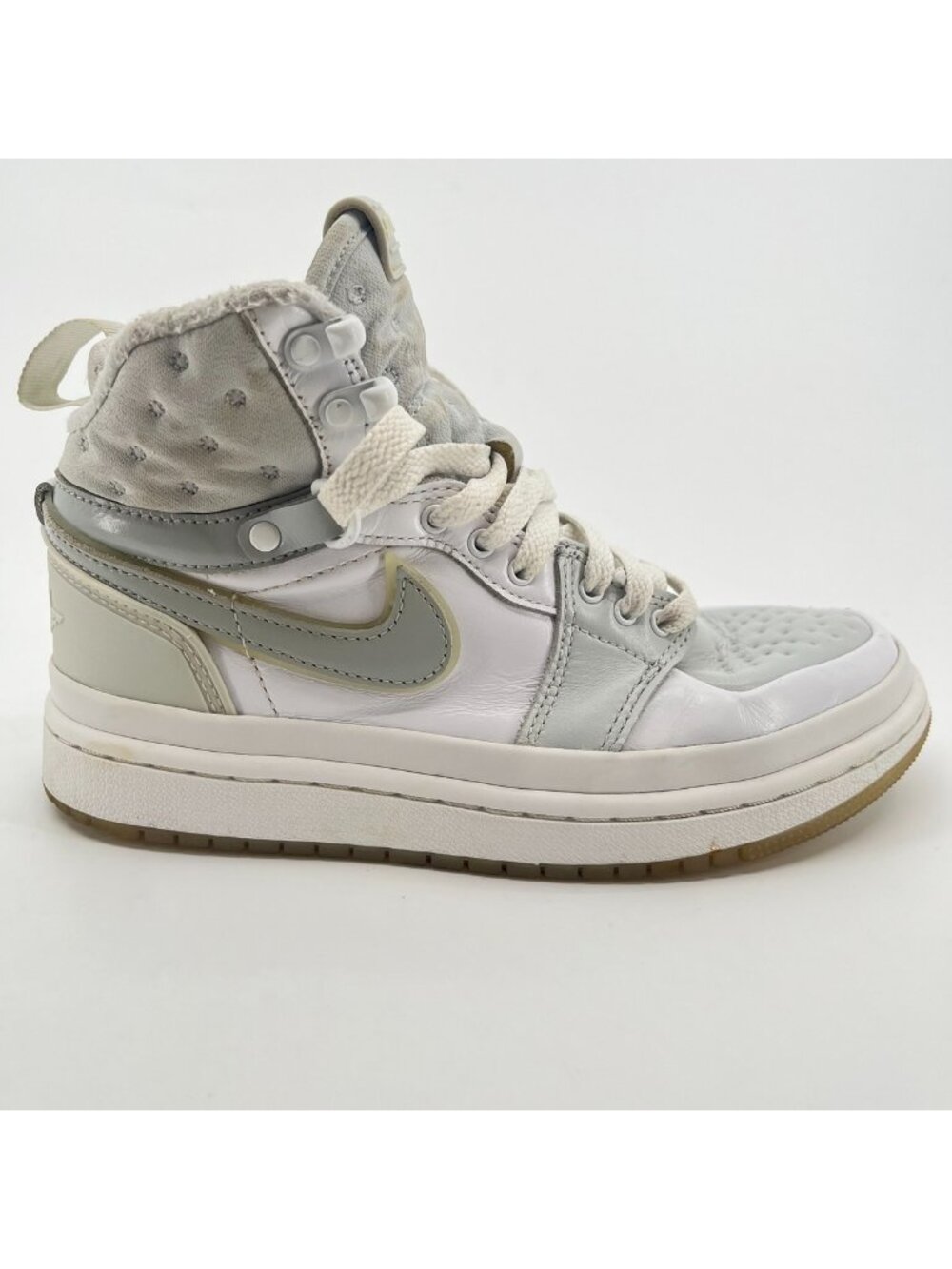 Nike Air Jordan 1 Acclimate Womens Size 5 White Gray Fog Athletic Shoes Sneakers